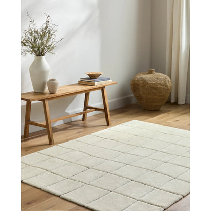 Wooly WOL-2301 Rug by Livabliss in ivory, charcoal. Made from wool, cotton, nylon in a unique style.