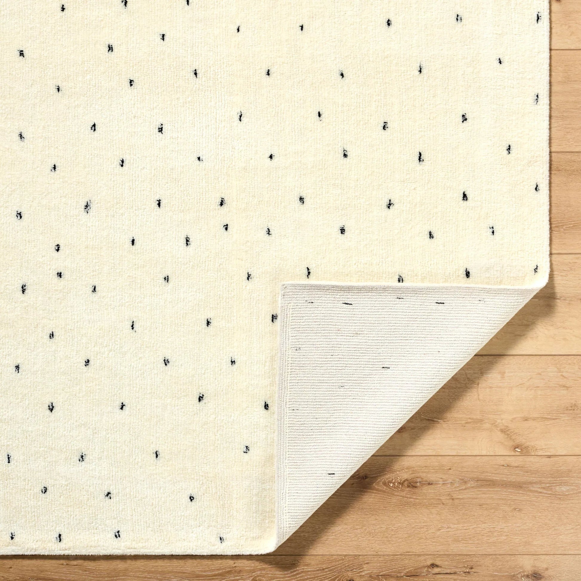 Wooly WOL-2303 Rug by Livabliss in ivory, charcoal. Made from wool, cotton, nylon in a unique style.
