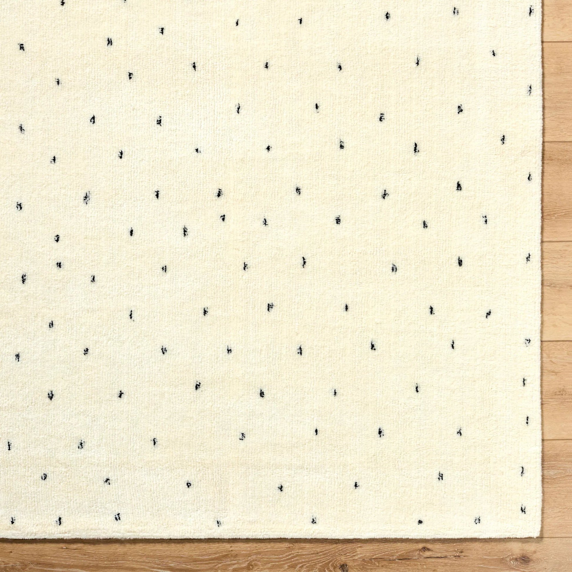 Wooly WOL-2303 Rug by Livabliss in ivory, charcoal. Made from wool, cotton, nylon in a unique style.