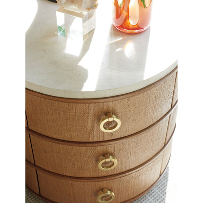 Banning Raffia Lamp Table by Tommy Bahama Home. Made from unique in a transitional style.