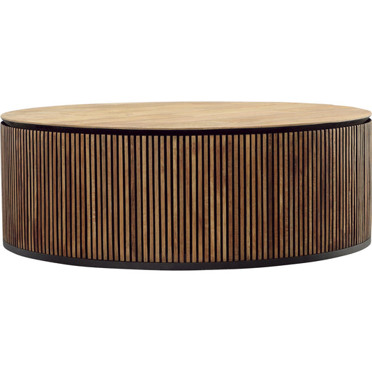 Dabney Coffee Table by Arch & Plane in natural, black. Made from teak wood, iron in a unique style.