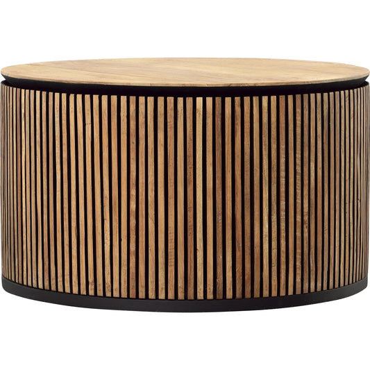 Dabney Coffee Table by Arch & Plane in natural, black. Made from teak wood, iron in a unique style.