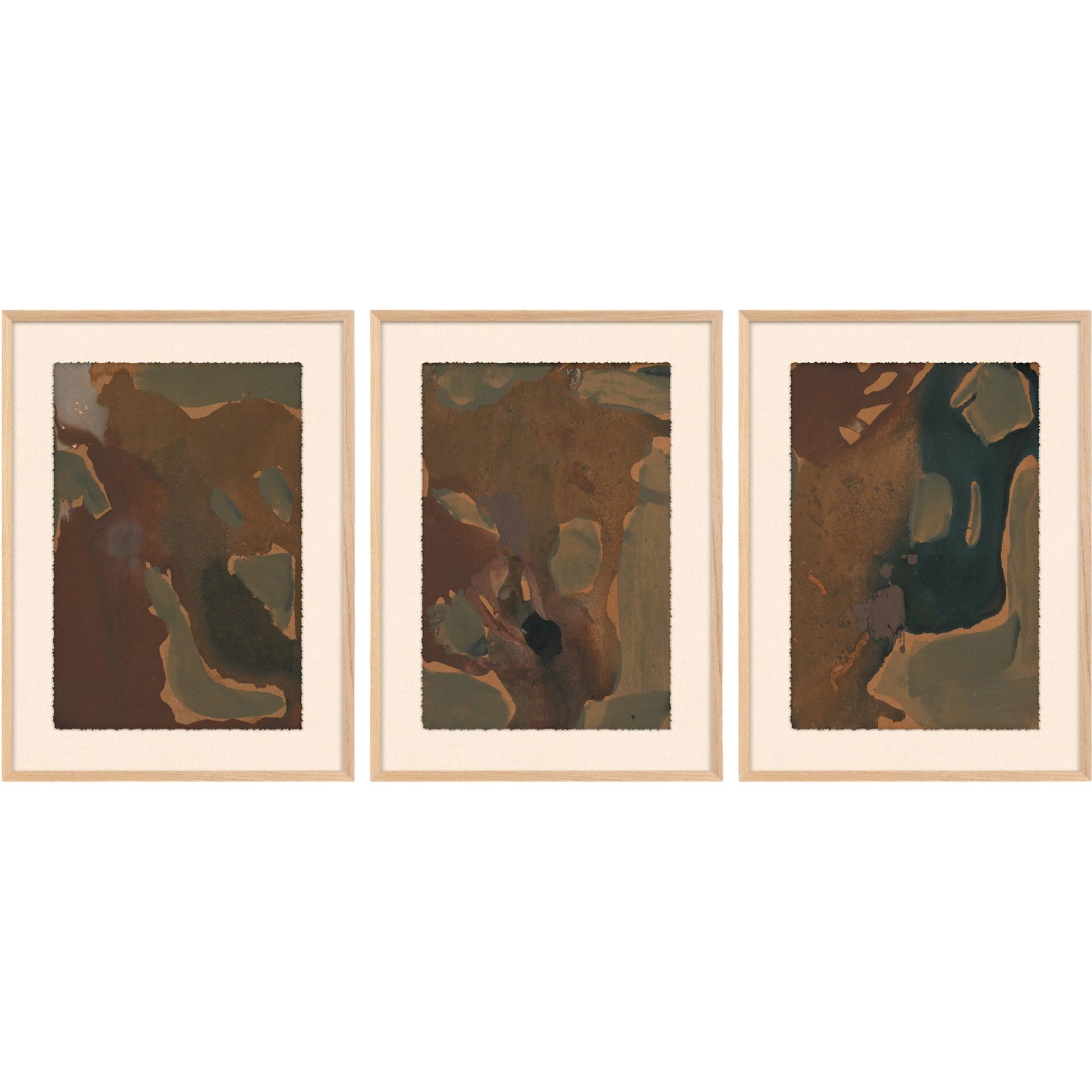 Worn Triptych by Brooke Noel Morgan by Four Hands. Made from textured fine art paper in a unique style.