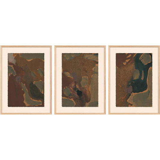 Worn Triptych by Brooke Noel Morgan by Four Hands. Made from textured fine art paper in a unique style.