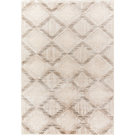 Wolly Rug - 536065 by Livabliss in light silver, ash, pearl, off-white, khaki, prairie dust. Made from polypropylene, polyester in a unique style.