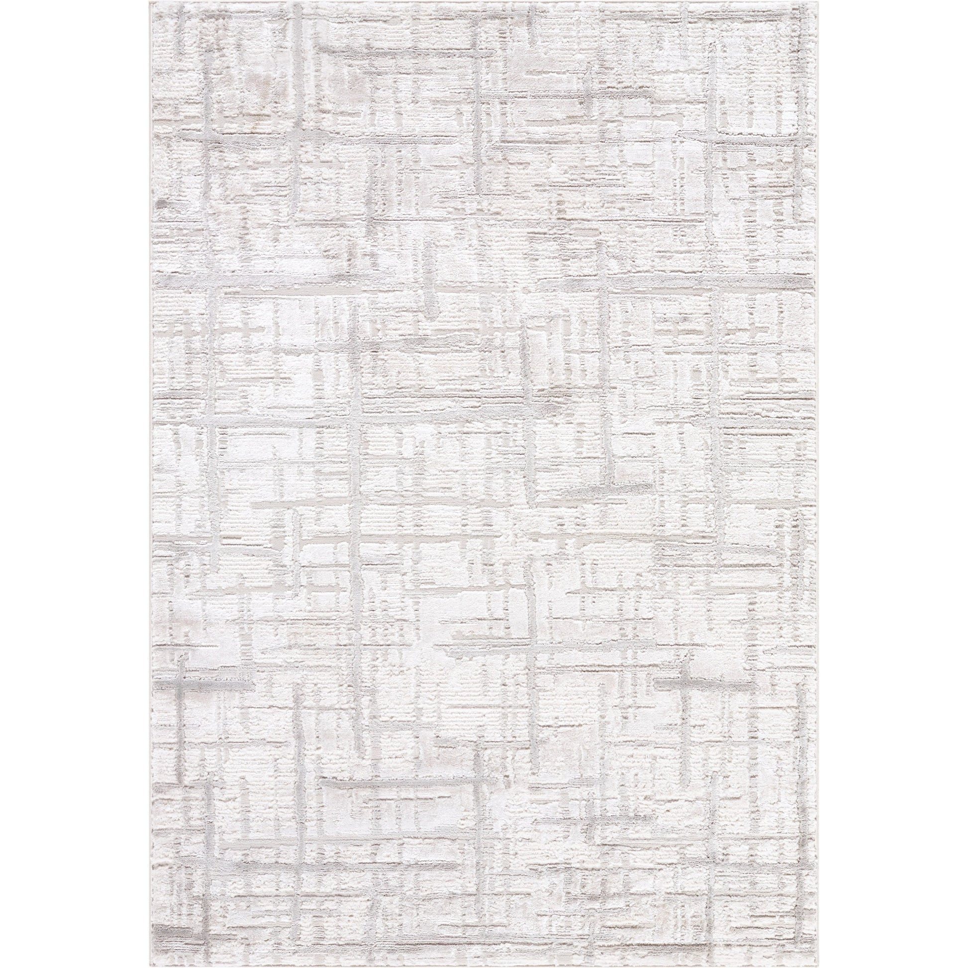Wolly WOY-2303 Rug by Livabliss in ivory, medium gray, white, light gray, cream. Made from polypropylene, polyester in a unique style.