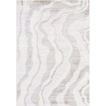 Wolly WOY-2307 Rug by Livabliss in white, ivory, medium gray, light gray, cream. Made from polypropylene, polyester in a unique style.