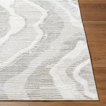 Wolly WOY-2307 Rug by Livabliss in white, ivory, medium gray, light gray, cream. Made from polypropylene, polyester in a unique style.