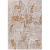 Ivory, White, Medium Gray, Light Gray, Mustard / 5'3" x 7'