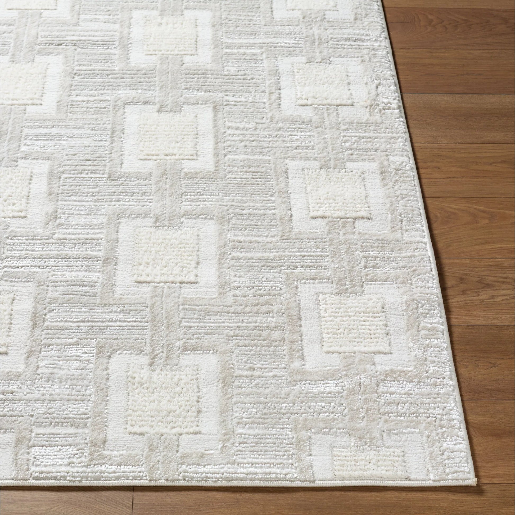 Wolly WOY-2311 Rug by Livabliss in ivory, white, light gray, cream, mustard. Made from polypropylene, polyester in a unique style.