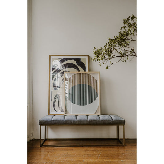 Delight Abstract Print by Moe's Home Collection in multicolor. Made from ink print on paper, glass, wood stretchers in a transitional style.