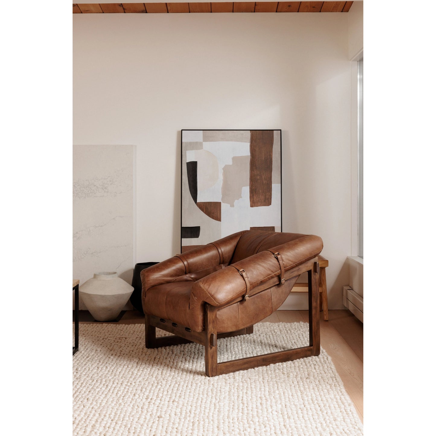 006 SI-1985223 | Lifestyle | Fina 2 Wall Decor by Moe's Home Collection in black. Made from ink print on canvas, black polystyrene frame, pine stretchers in a modern style.