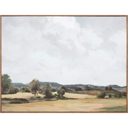 Vast Country Framed Painting by Moe's Home Collection in warm brown. Made from print on canvas, pine frame in a modern style.