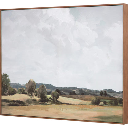 Vast Country Framed Painting by Moe's Home Collection in warm brown. Made from print on canvas, pine frame in a modern style.