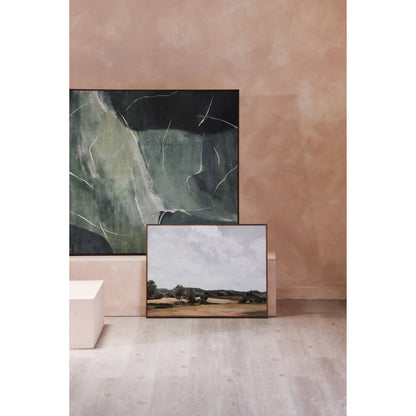 Vast Country Framed Painting by Moe's Home Collection in warm brown. Made from print on canvas, pine frame in a modern style.