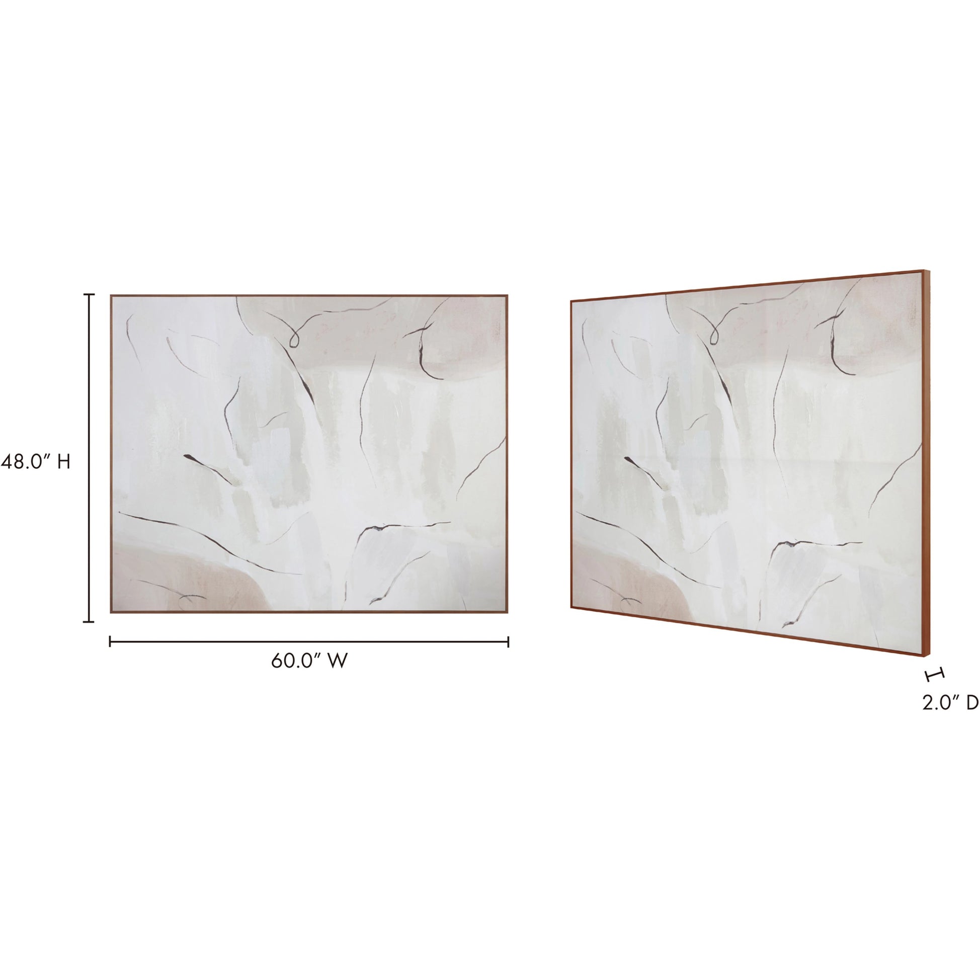 Impression Framed Painting Terra Palette by Moe's Home Collection in warm pine. Made from print on canvas, pine frame in a modern style.