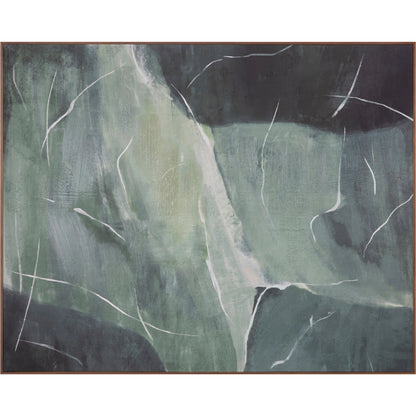 Impression Framed Painting Verdant Palette by Moe's Home Collection in warm pine. Made from print on canvas, pine frame in a modern style.