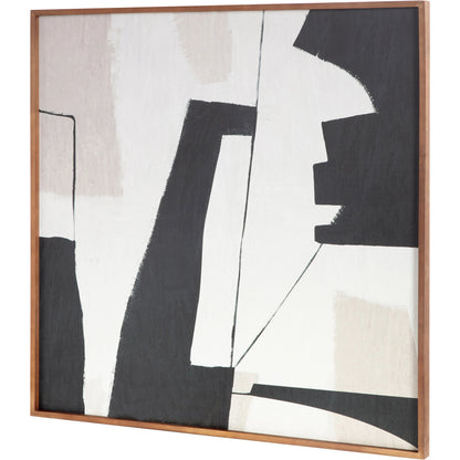 Nostalgia Framed Painting Warm Palette by Moe's Home Collection in brown. Made from print on canvas, pine frame in a modern style.