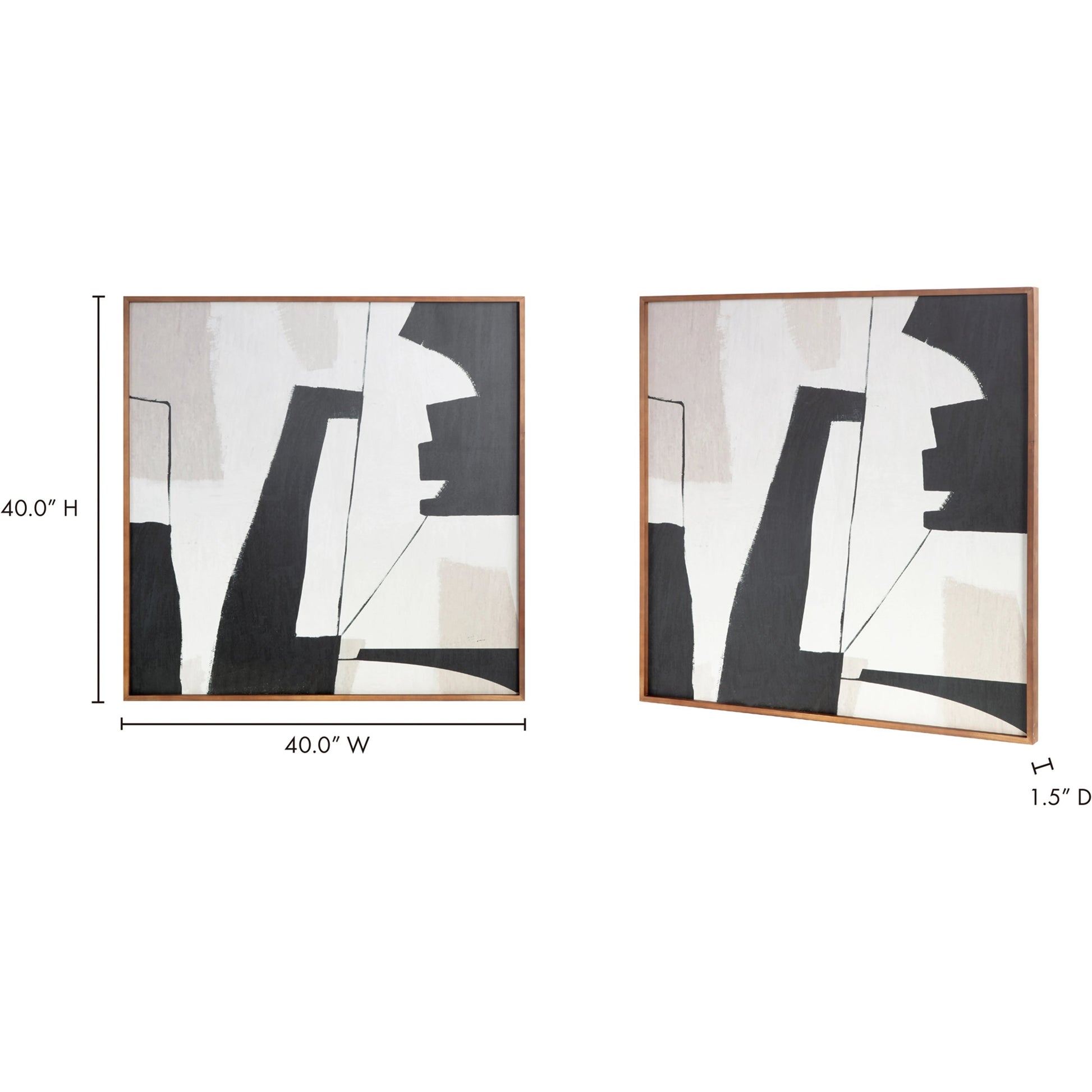 Nostalgia Framed Painting Warm Palette by Moe's Home Collection in brown. Made from print on canvas, pine frame in a modern style.