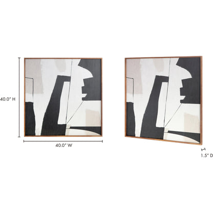 Nostalgia Framed Painting Warm Palette by Moe's Home Collection in brown. Made from print on canvas, pine frame in a modern style.