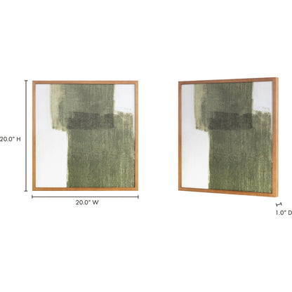 Brush Framed Painting by Moe's Home Collection in natural pine. Made from print on canvas, pine frame in a modern style.