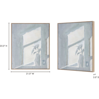 Morning Light Framed Painting by Moe's Home Collection. Made from polyester canvas, acrylic paint, fir back support board, metal frame in a modern style.