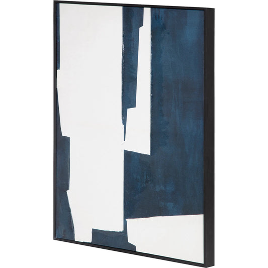 001 SI-2253864 | Primary Silo | Mica 2 Framed Painting by Moe's Home Collection. Made from design painted on canvas, canvas stretched over pine wood, black pine wood frame in a unique style.