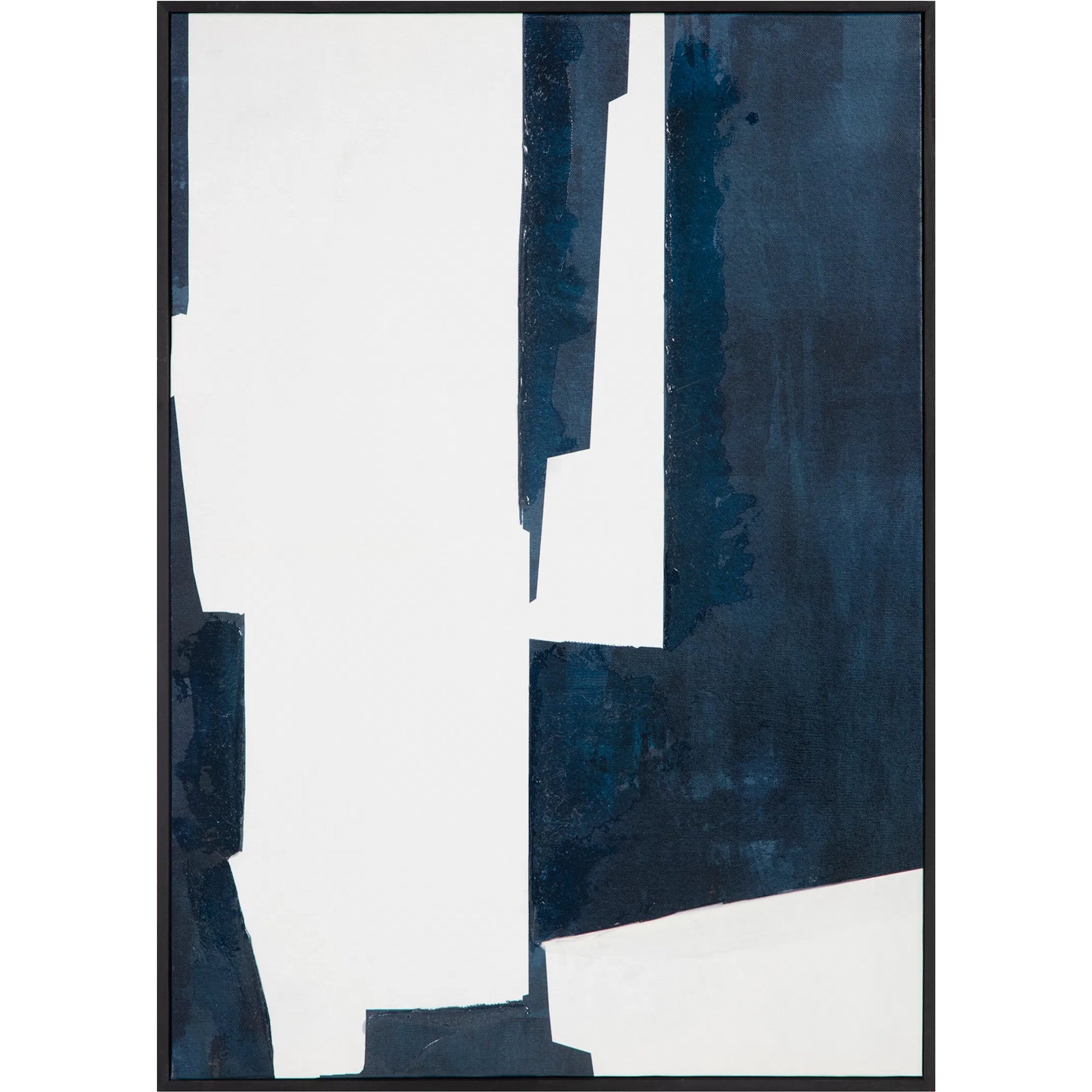 Mica 2 Framed Painting by Moe's Home Collection. Made from design painted on canvas, canvas stretched over pine wood, black pine wood frame in a unique style.