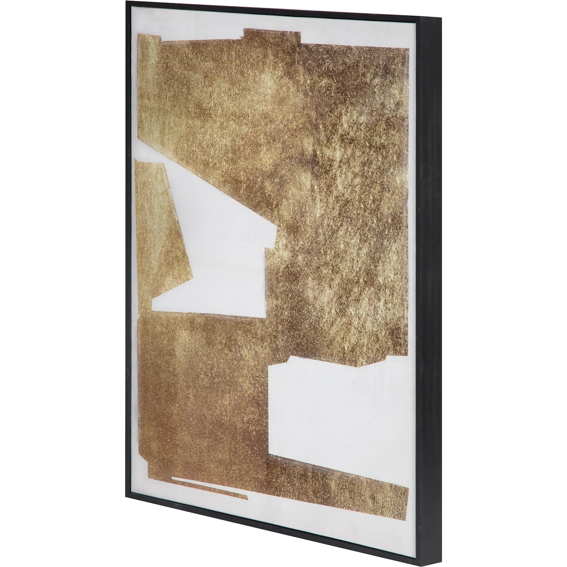 Mica 1 Framed Painting by Moe's Home Collection in blue. Made from design painted on canvas, canvas stretched over pine wood, black pine wood frame in a eclectic & global style.