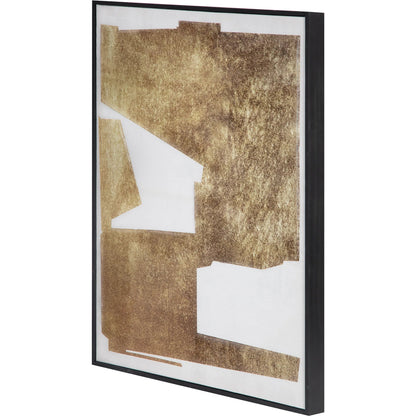 Mica 1 Framed Painting by Moe's Home Collection in blue. Made from design painted on canvas, canvas stretched over pine wood, black pine wood frame in a eclectic & global style.