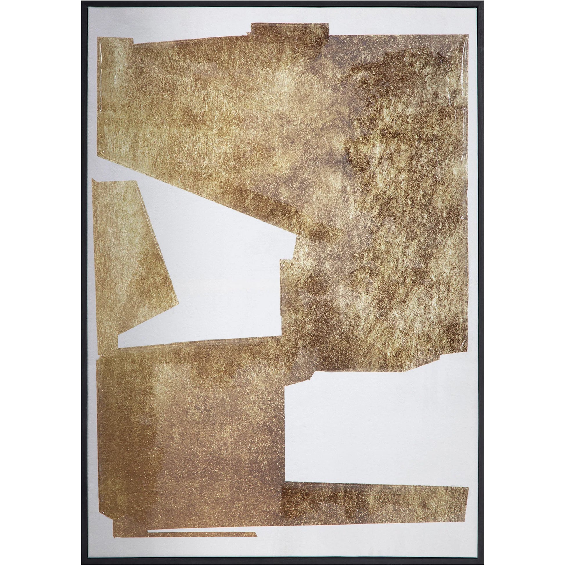 Mica 1 Framed Painting by Moe's Home Collection in blue. Made from design painted on canvas, canvas stretched over pine wood, black pine wood frame in a eclectic & global style.