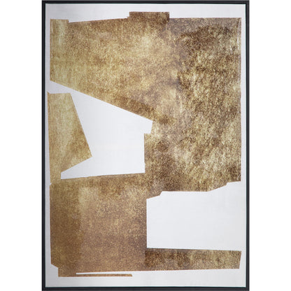 Mica 1 Framed Painting by Moe's Home Collection in blue. Made from design painted on canvas, canvas stretched over pine wood, black pine wood frame in a eclectic & global style.