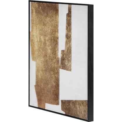 Mica 2 Framed Painting by Moe's Home Collection. Made from design painted on canvas, canvas stretched over pine wood, black pine wood frame in a unique style.