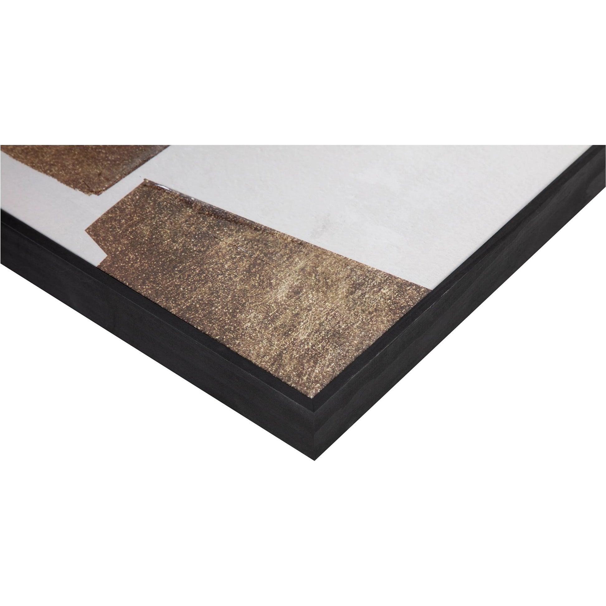 Mica 2 Framed Painting by Moe's Home Collection. Made from design painted on canvas, canvas stretched over pine wood, black pine wood frame in a unique style.