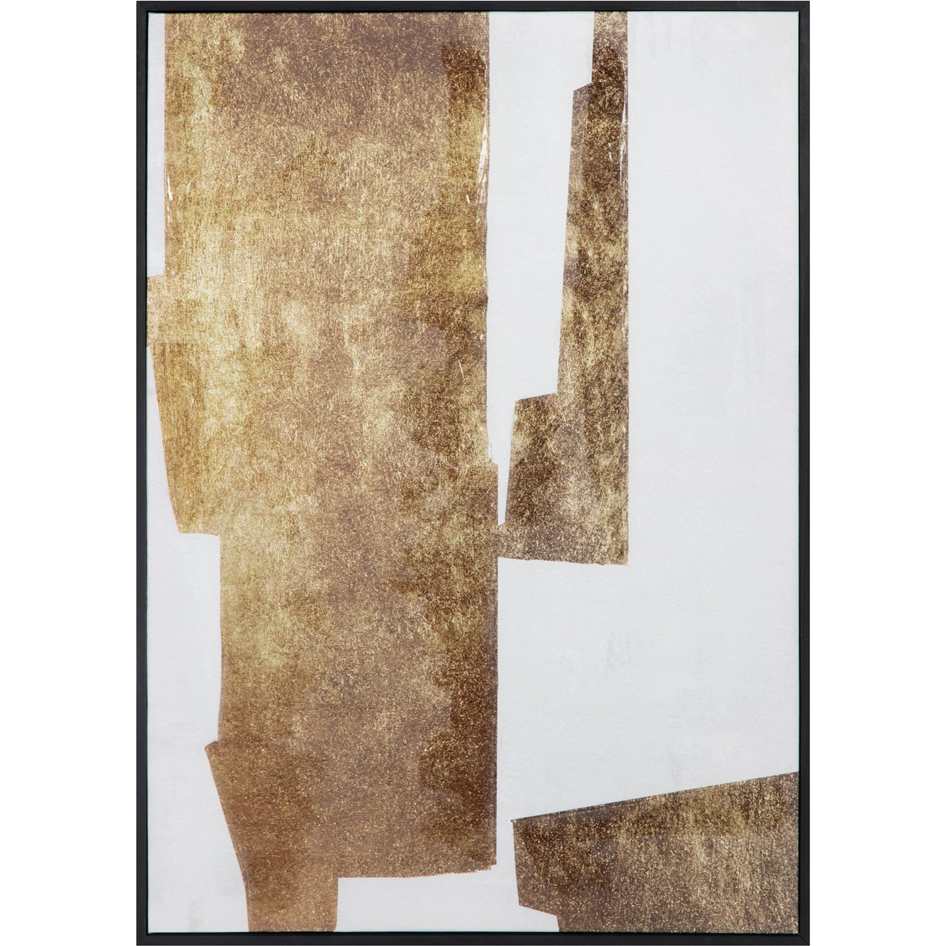 Mica 2 Framed Painting by Moe's Home Collection. Made from design painted on canvas, canvas stretched over pine wood, black pine wood frame in a unique style.