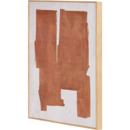Cici 1 Framed Painting by Moe's Home Collection. Made from design painted on canvas, canvas stretched over pine wood, brown pine wood frame in a eclectic & global style.