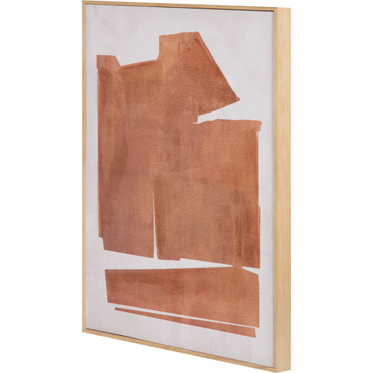 Cici 2 Framed Painting by Moe's Home Collection. Made from design painted on canvas, canvas stretched over pine wood, brown pine wood frame in a unique style.