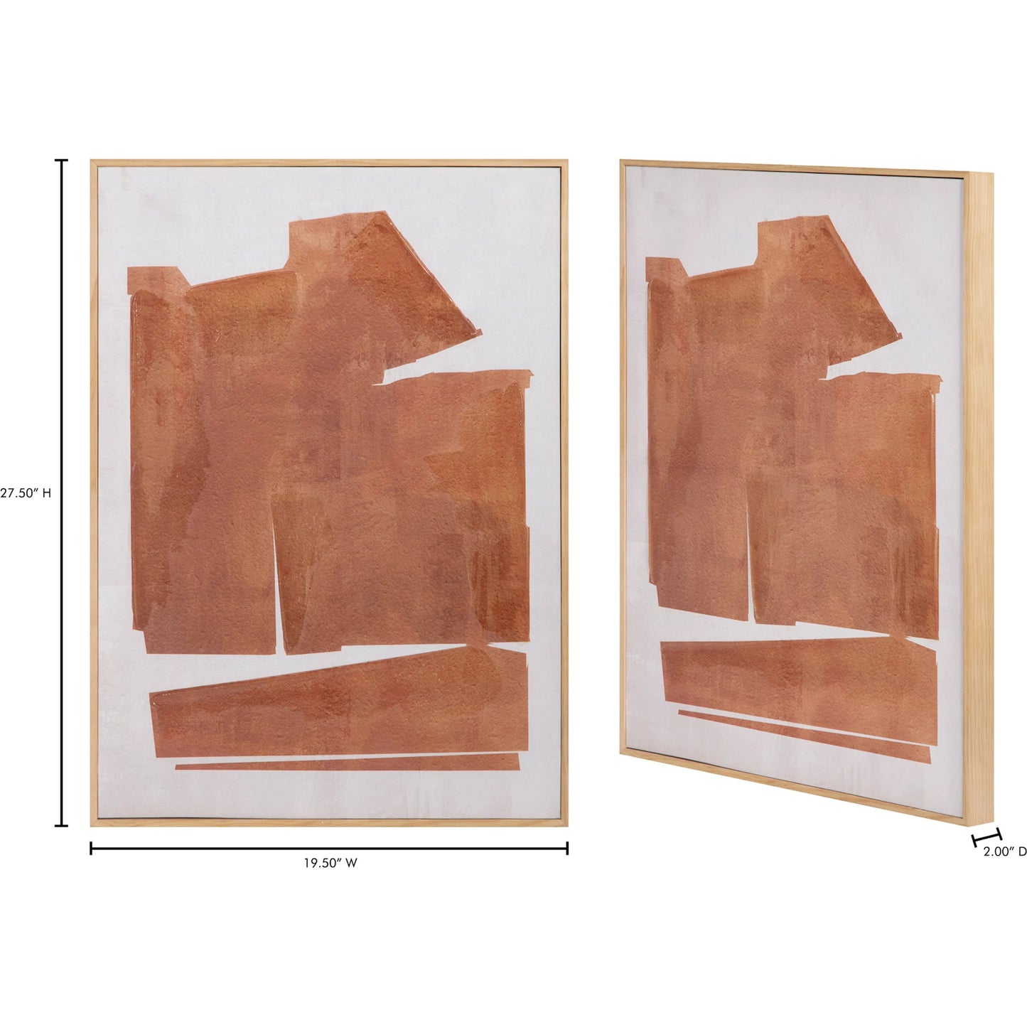 003 SI-2253645 | Additional Silo | Cici 2 Framed Painting by Moe's Home Collection. Made from design painted on canvas, canvas stretched over pine wood, brown pine wood frame in a eclectic & global style.