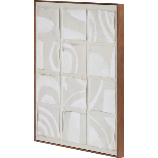 Unfold 1 Framed Print by Moe's Home Collection. Made from design printed on canvas, canvas stretched over pine wood, brown pine wood frame in a unique style.