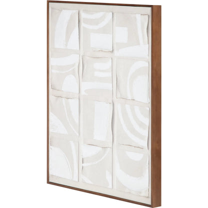 Unfold 2 Framed Print by Moe's Home Collection. Made from design printed on canvas, canvas stretched over pine wood, brown pine wood frame in a transitional style.