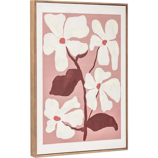 Blush Framed Painting by Moe's Home Collection in multicolor. Made from print on canvas, acrylic paint on canvas, solid pine frame in a eclectic & global style.