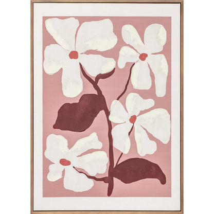 Blush Framed Painting by Moe's Home Collection in multicolor. Made from print on canvas, acrylic paint on canvas, solid pine frame in a eclectic & global style.
