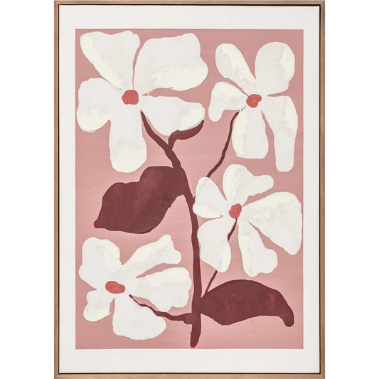 Blush Framed Painting by Moe's Home Collection in multicolor. Made from print on canvas, acrylic paint on canvas, solid pine frame in a unique style.