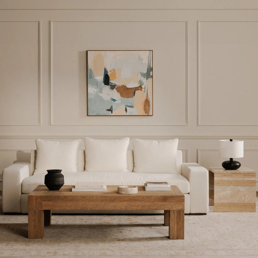 Cherish Framed Painting by Moe's Home Collection in multicolor. Made from acrylic paint on canvas, solid pine frame, pine wood stretcher in a unique style.