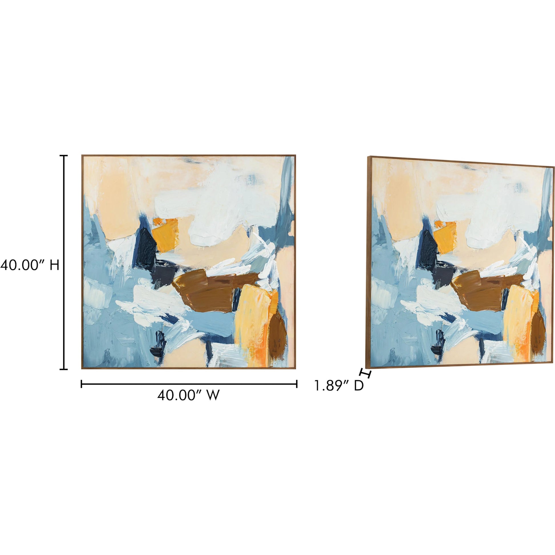 Cherish Framed Painting by Moe's Home Collection in multicolor. Made from acrylic paint on canvas, solid pine frame, pine wood stretcher in a eclectic & global style.