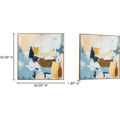 Cherish Framed Painting by Moe's Home Collection in multicolor. Made from acrylic paint on canvas, solid pine frame, pine wood stretcher in a eclectic & global style.