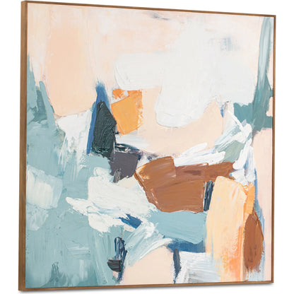 Cherish Framed Painting by Moe's Home Collection in multicolor. Made from acrylic paint on canvas, solid pine frame, pine wood stretcher in a eclectic & global style.