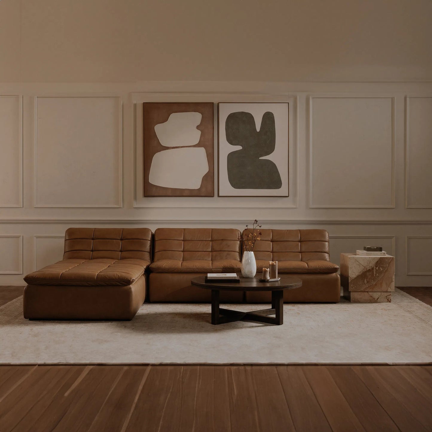 008 SI-2441567 | Lifestyle | Soha Framed Painting by Moe's Home Collection in sage green. Made from acrylic paint on canvas, solid pine frame in a transitional style.