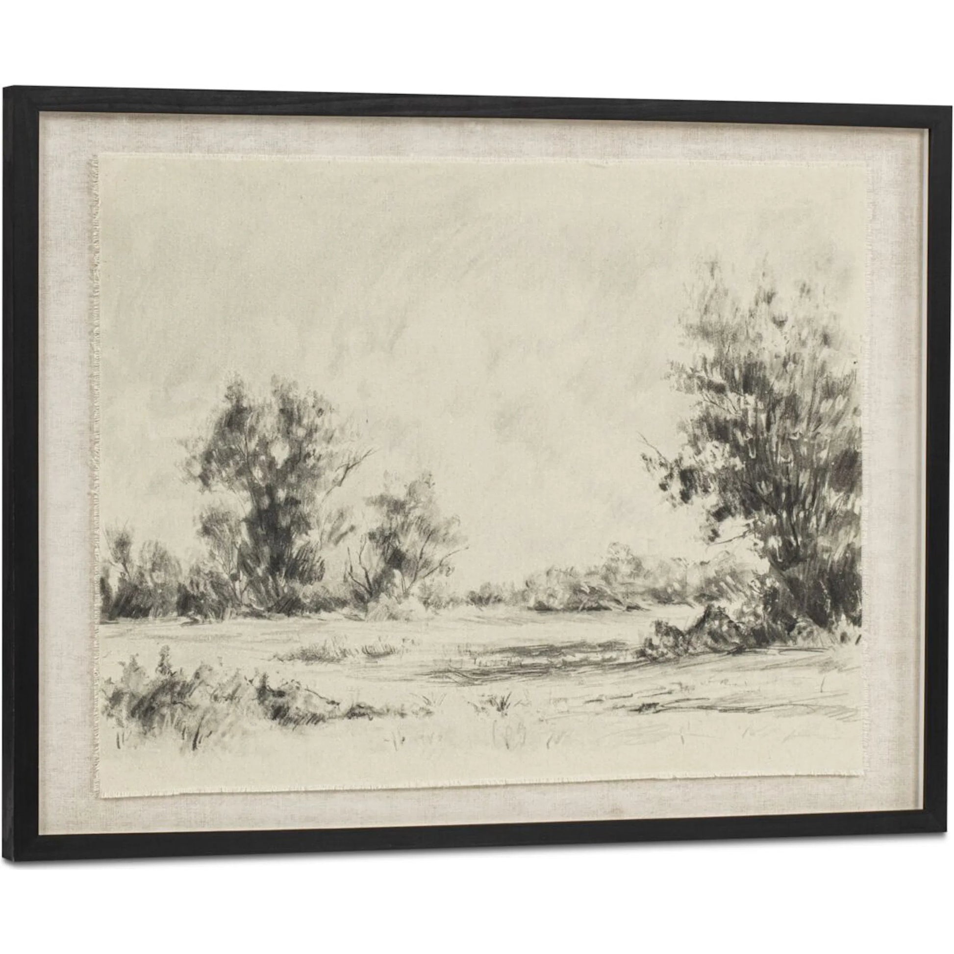 Briar Framed Print by Moe's Home Collection in multicolor. Made from acrylic paint on linen, solid pine frame, card stock matt, glass in a cottage & farmhouse style.