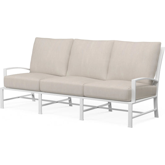 Bristol Outdoor Sofa in Canvas Flax w/ Self Welt by Sunset West in white. Made from aluminum in a modern style.